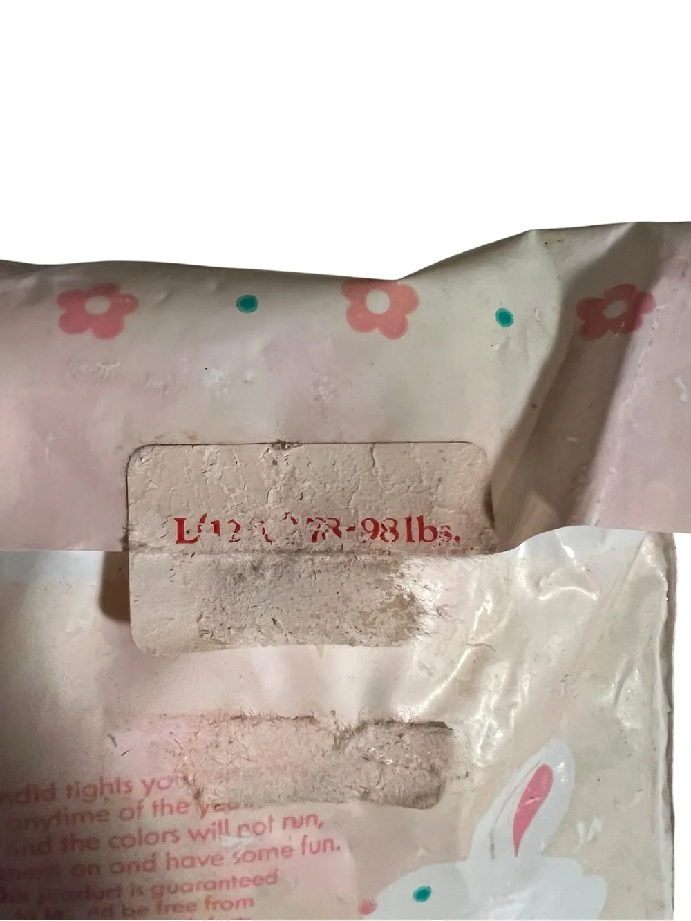 Vintage Girls Size‎ Medium/ Large Springtime Bunny Tights White Pink Floral